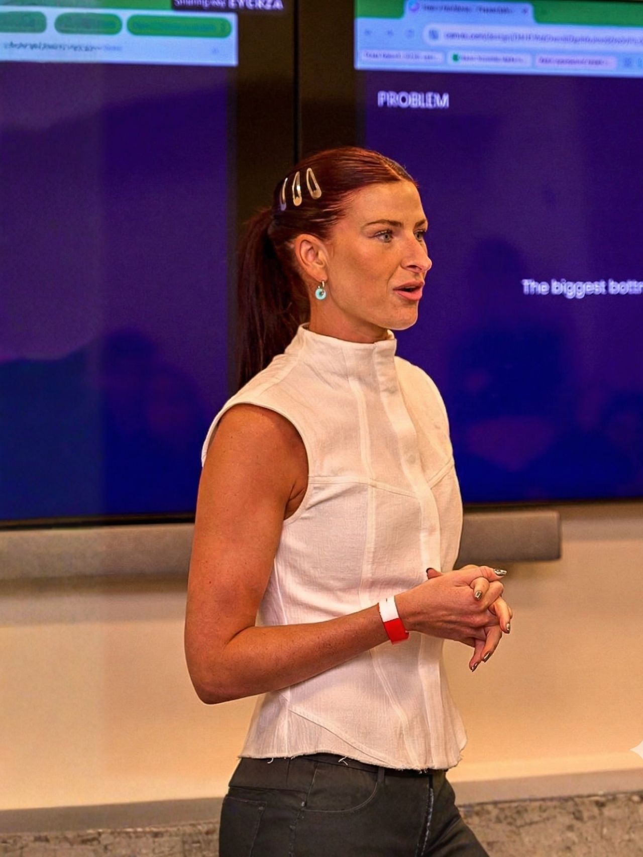 Amelia Miller delivering a keynote