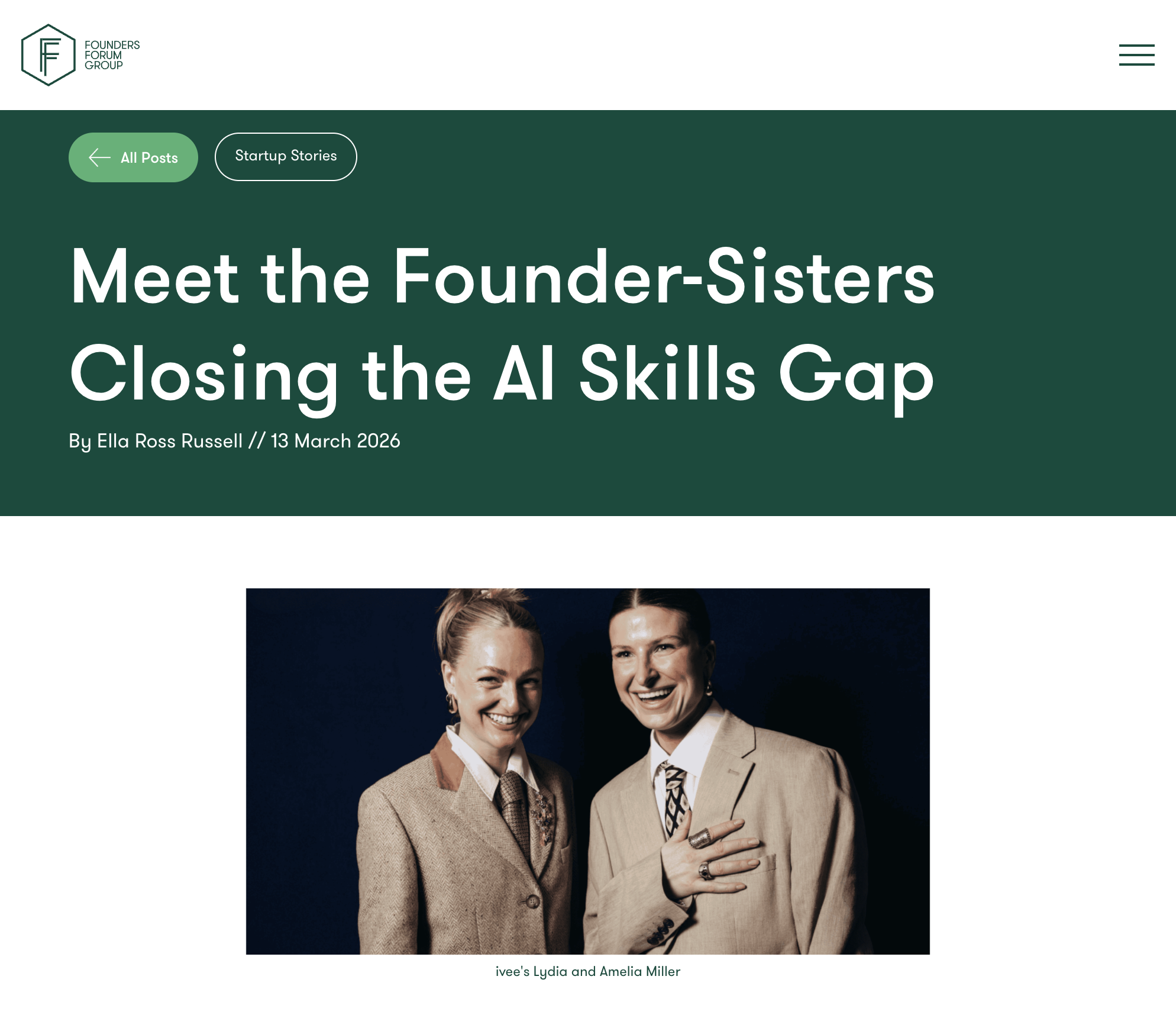 Founders Forum - Meet the Founder-Sisters Closing the AI Skills Gap